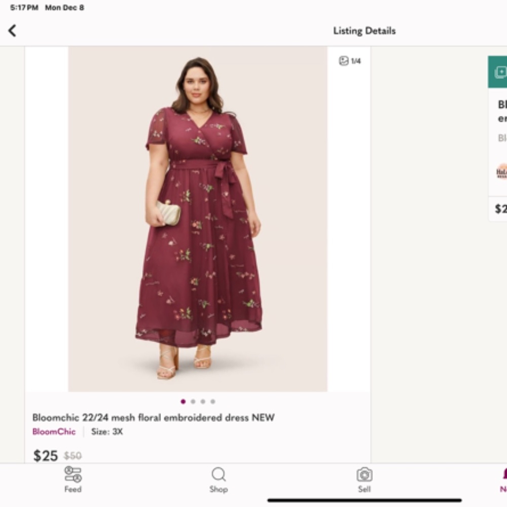 NWT Lovely 3x BloomChic Dress midi